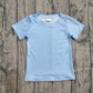 ( No moq ) Preorder Baby Boys Kids Short Sleeves Dog Fishing Blue Shirt Tops