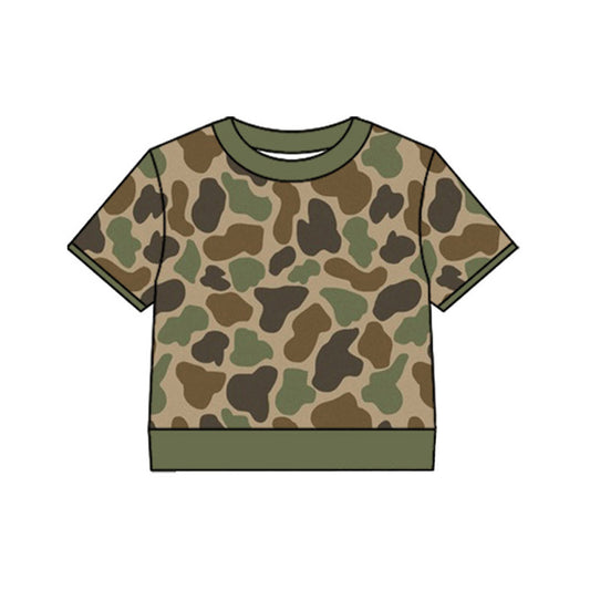 ( Moq 5 ) Preorder Baby Boys Kids Short Sleeves Camo Pullover Shirt Tops Clothes