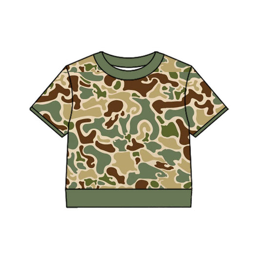 ( Moq 5 ) Preorder Baby Boys Short Sleeves Camo Pullover Shirt Kids Tops Clothes