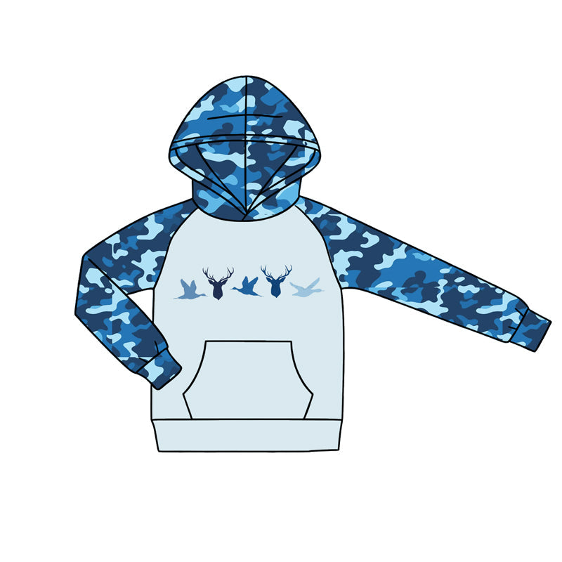 ( Moq 5 ) Preorder Baby Boys Kids Deer Ducks Pocket Camo Hoodie Pullover Shirt Hunting Clothes