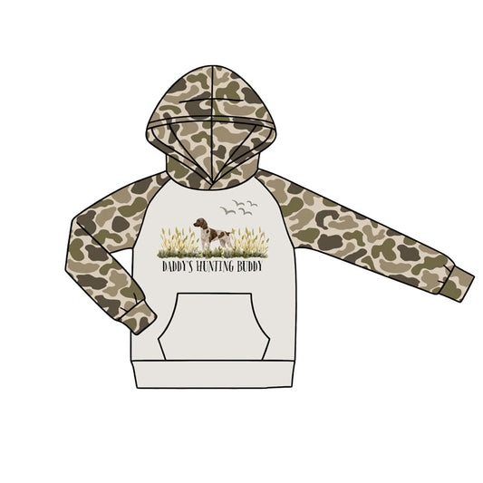 ( Moq 5 ) Preorder Baby Boys Kids Dog Pocket Camo Hoodie Pullover Shirt Hunting Clothes