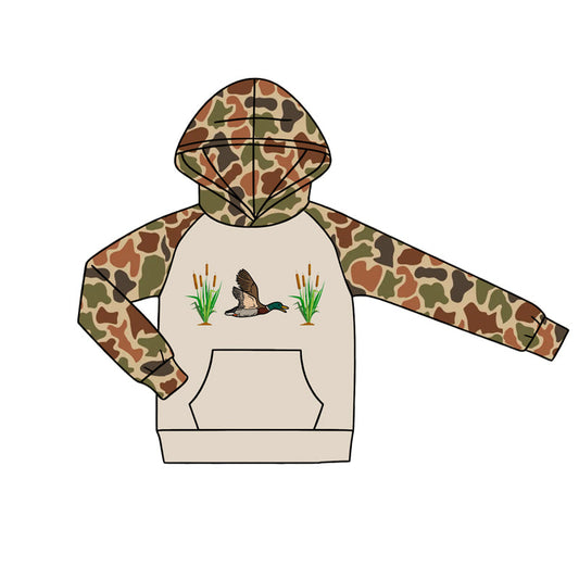 ( Moq 5 ) Preorder Baby Boys Kids Camo Long Sleeves Duck Pocket Hoodie Pullover Shirt Clothes