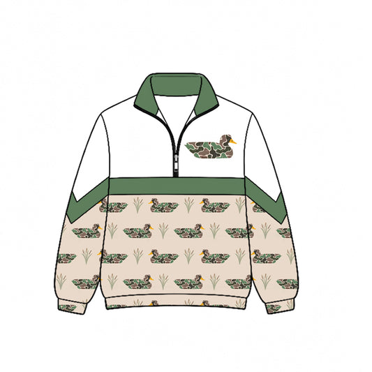 ( Moq 5 ) Preorder Baby Boys Kids Long Sleeves Camo Ducks Zipper Pullover Shirt