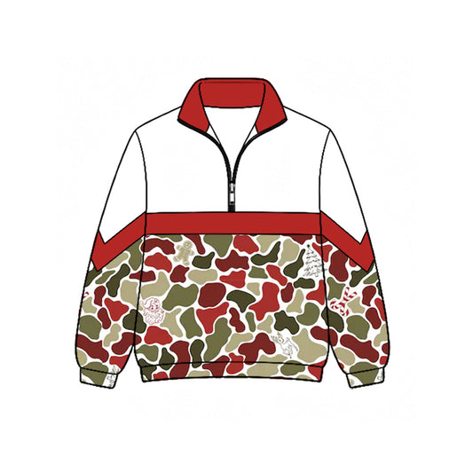 ( Moq 5 ) Preorder Baby Boys Kids Long Sleeves Christmas Camo Zipper Pullover Shirt Tops