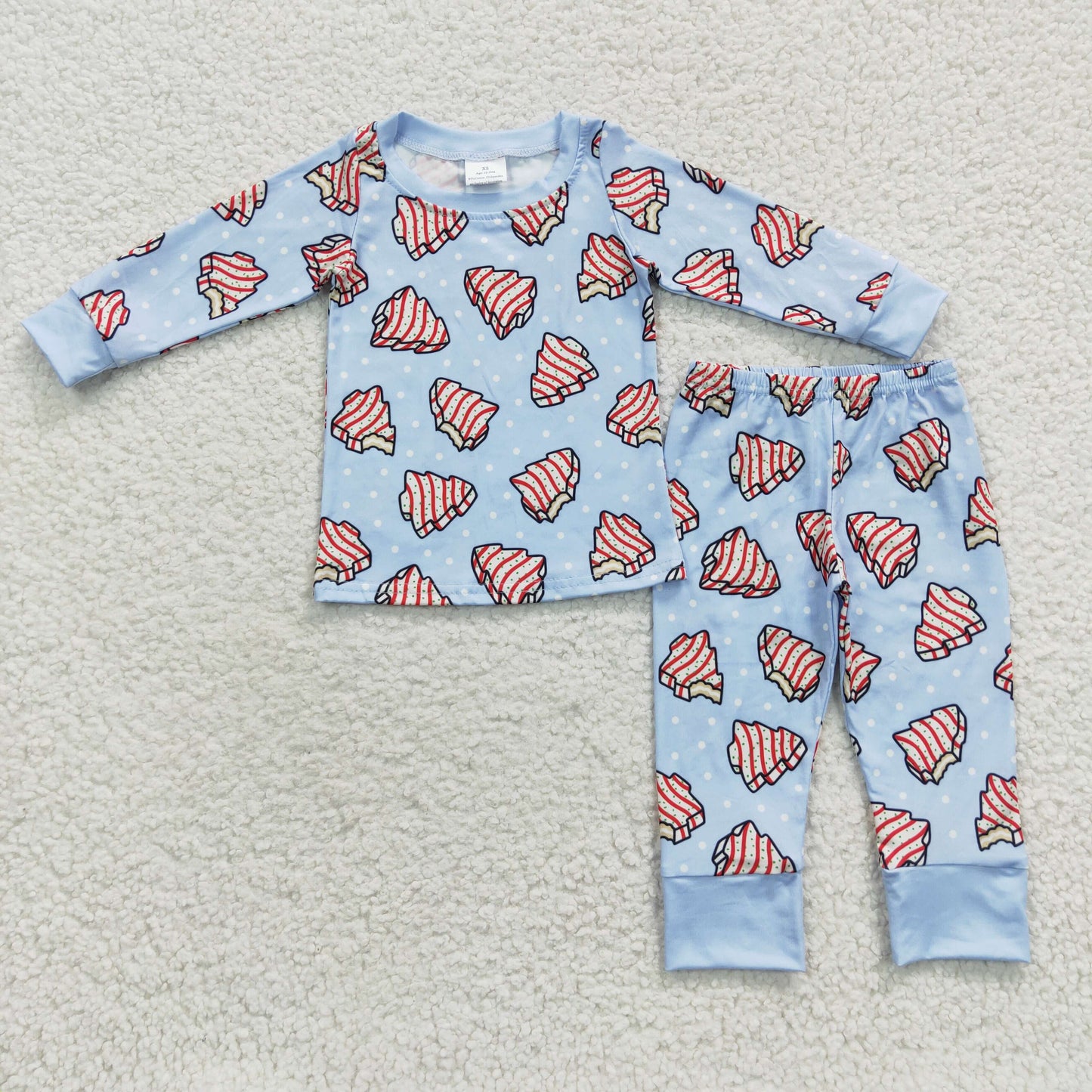 BLP0181 Baby Boy Long Sleeves Shirt Pants Christmas Cake Outfit Pajamas