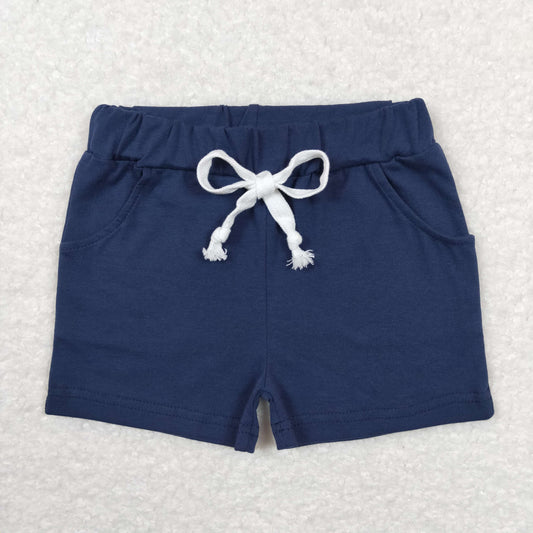 SS0136 Baby Boy Summer Naby Blue Cotton Pocket Shorts