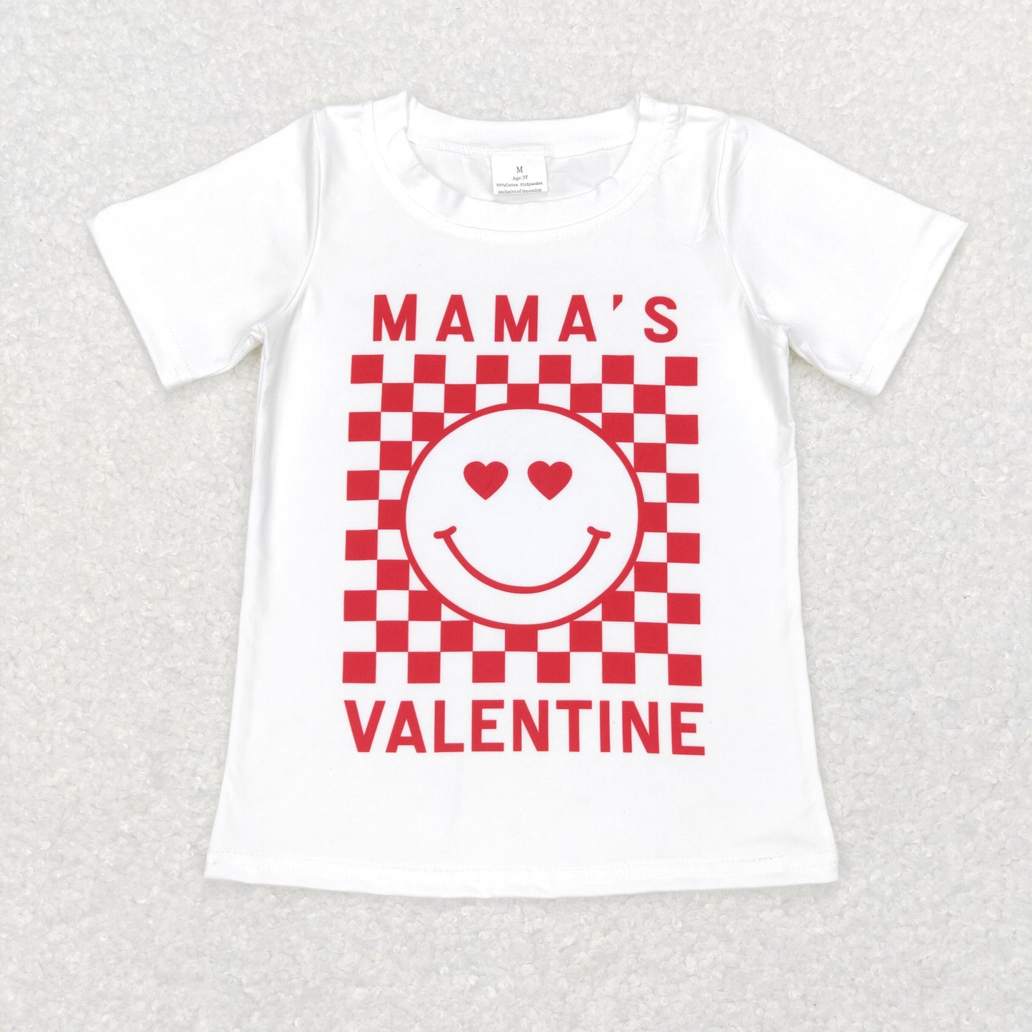 BT0445 Baby Kids Short Sleeves Mama's Valentine Shirt
