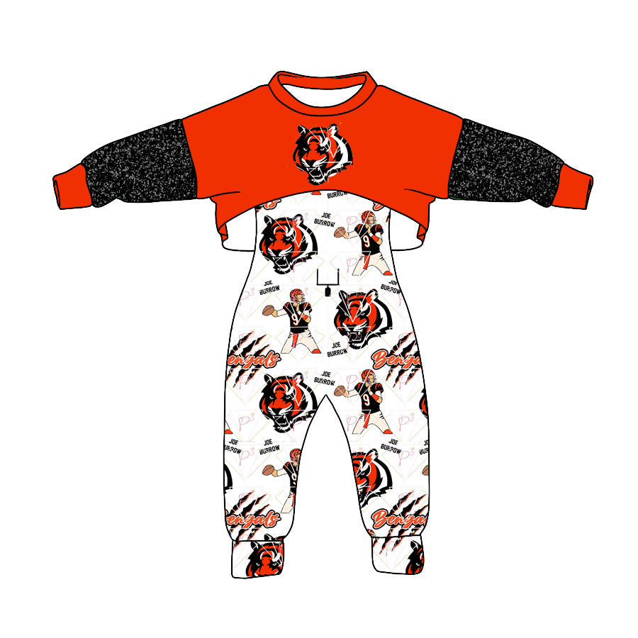 Baby Girl Team Tiger Top Jumpsuit Two Pieces Set