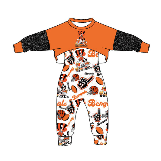 Baby Girl Football Cartoon Team Jumpsuit Set