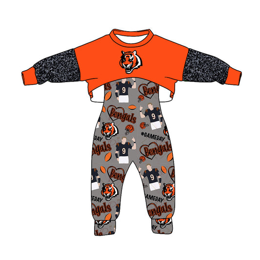 Baby Girl Team Tiger Jumpsuit Set