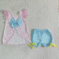 Promotion B11-25 Easter Baby Boy Rabbit Carrot Blue Stripe Shorts Outfit