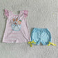 Promotion E11-3 Baby Girl Rabbit Carrot Ruffle Stripes Romper