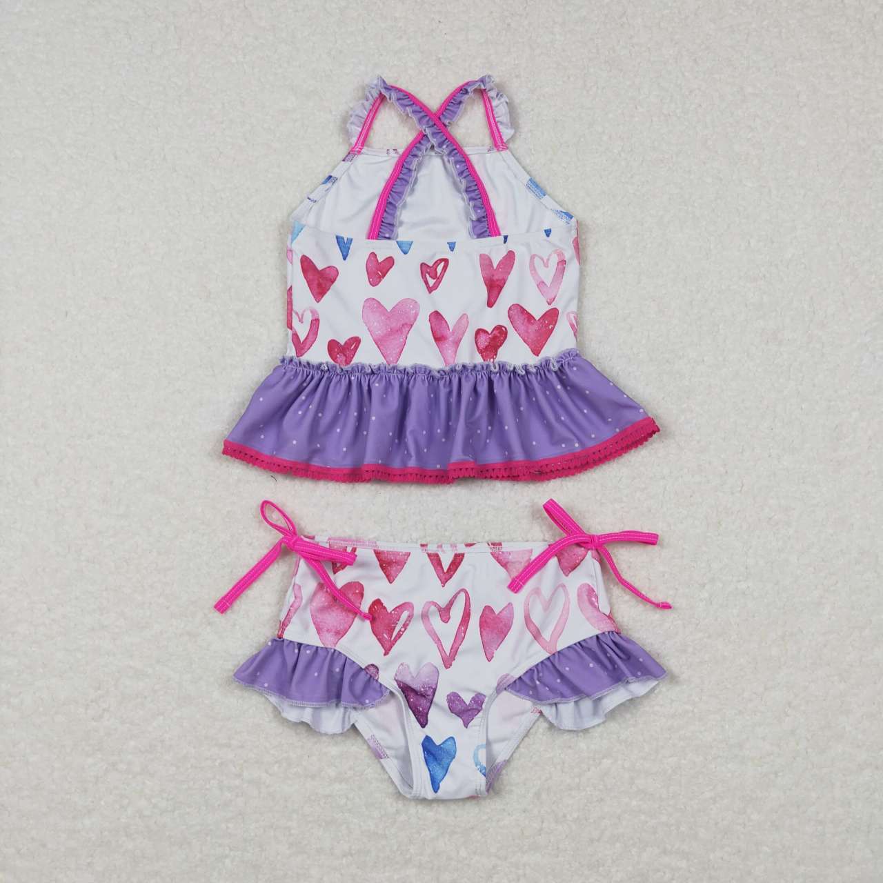 S0163 Baby Girl Love Heart One Piece Summer Swimsuit