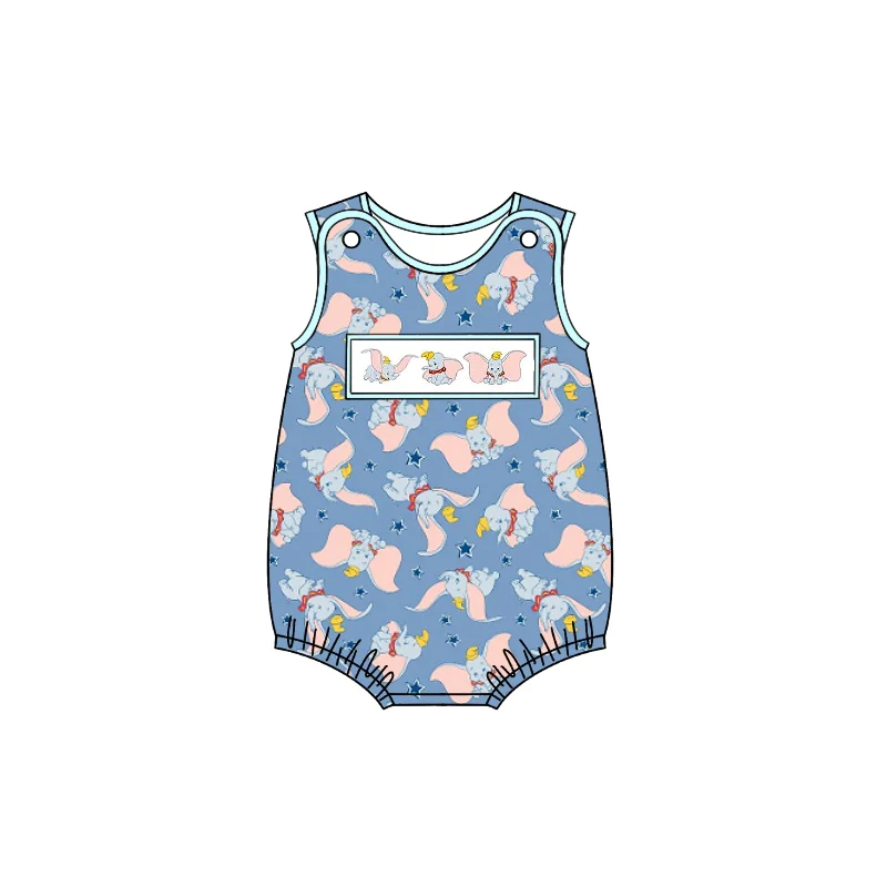 Moq 5 Pre-order Baby Boy Sleeveless Elephant Summer Bubble One Piece Romper