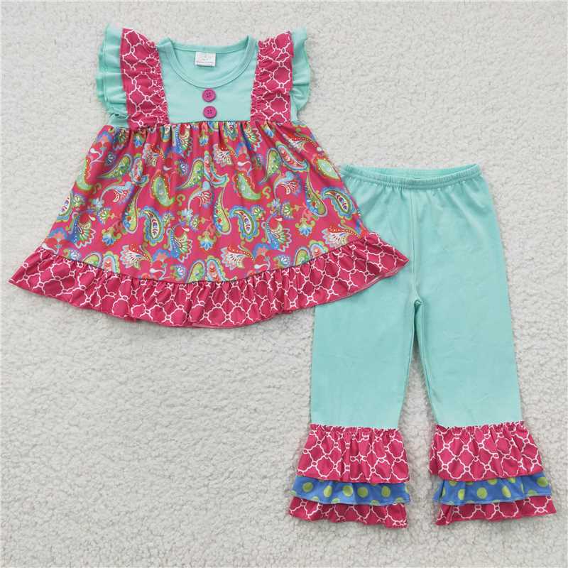 Promotion Baby Girl Kids Floral Tunic Ruffle Pants Outfit