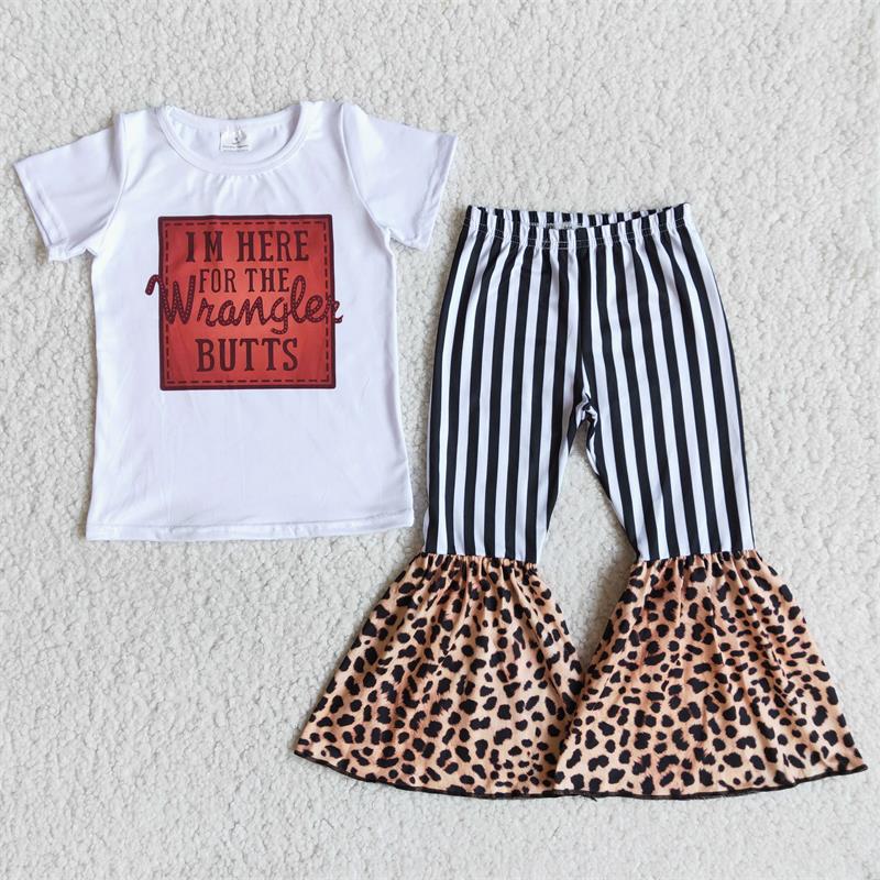 Promotion Baby Girl Leopard Stripe Bell Outfit