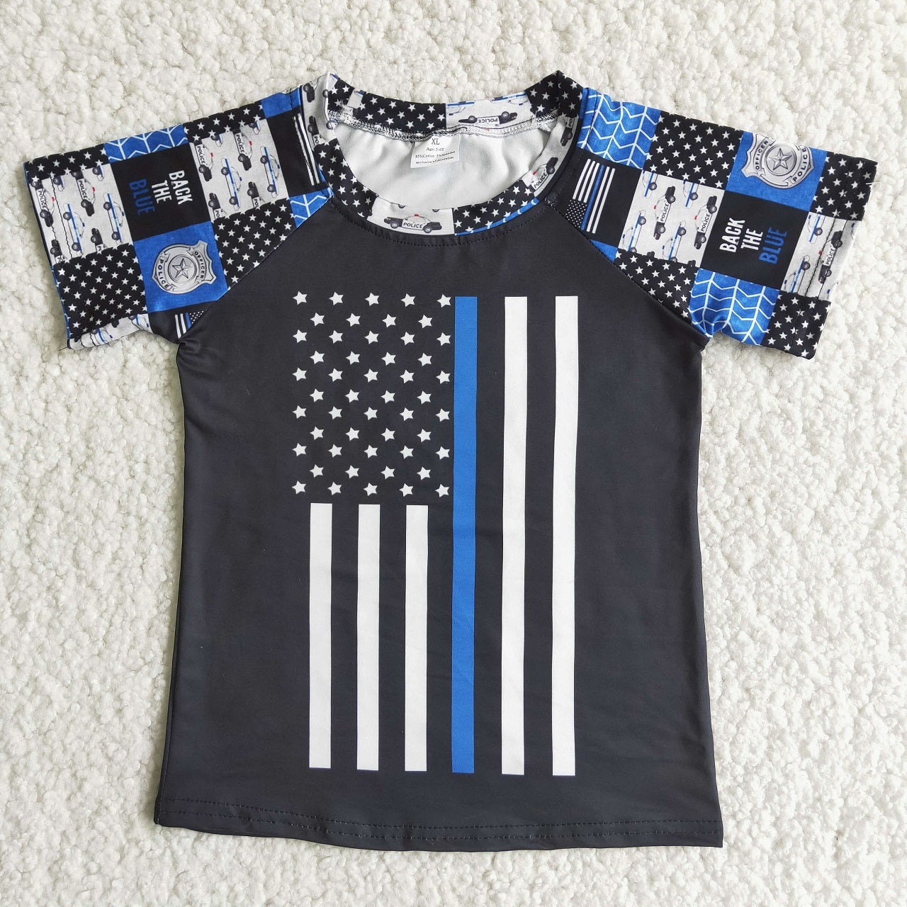 Promotion Baby Boy Short Sleeves Flag Shirt