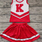 Baby Girl Sleeveless K Shirt Red Skirt Shorts Team Clothes Set Moq 5