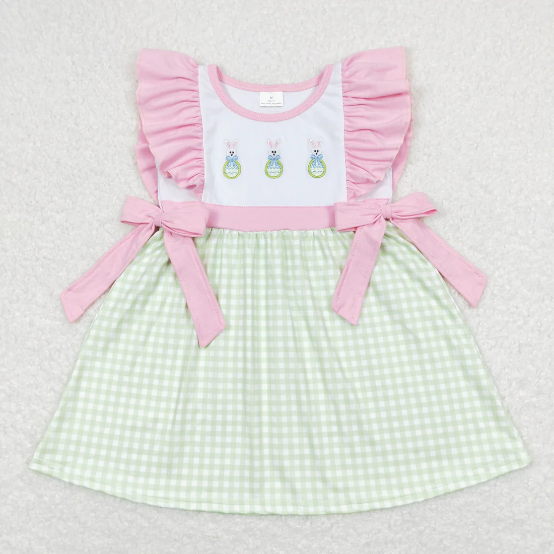 Baby Boy Girl Embroidery Easter Rabbits Sibling Romper Clothes Set