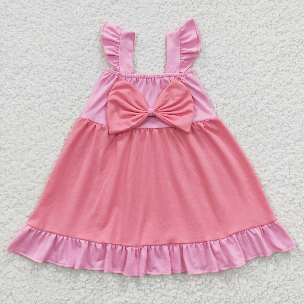 GSD0340 Baby Girl Short Sleeves Princess Summer Pink Dress