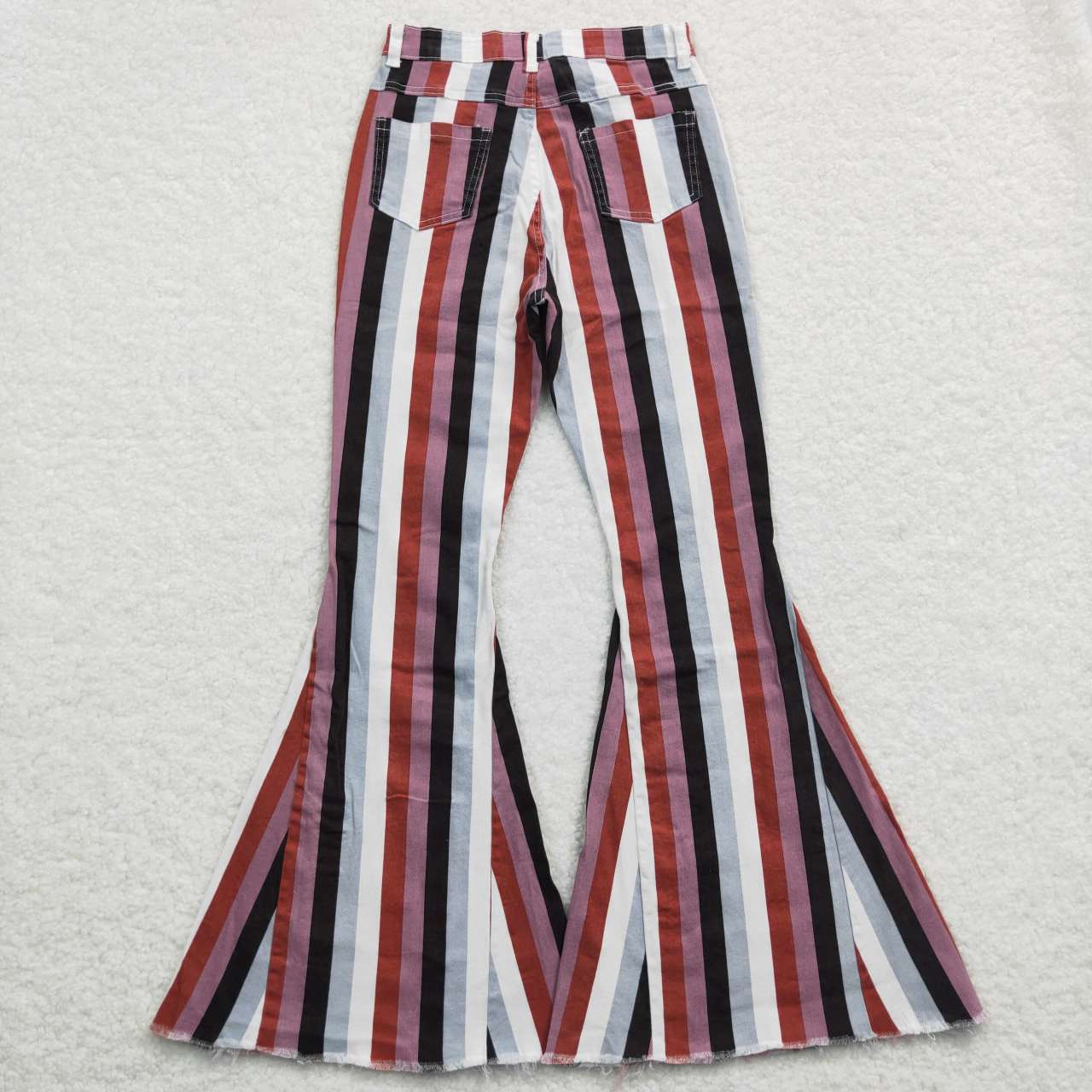 P0152 Adult Women Striped Denim Jeans Bell Pants