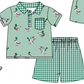 Baby Boy Girl Duck Green Plaid Bows Sibling Matching Dress Romper Clothes Set ( Moq 5 Each style )