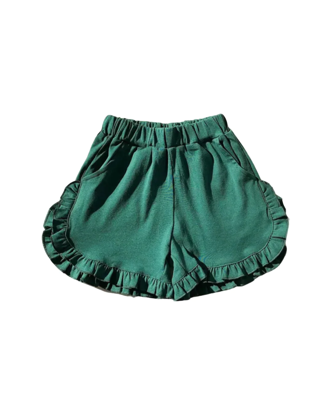 Moq 3 Pre-order SS0238 Baby Girl Green Cotton ruffle Shorts