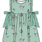 Baby Boy Girl Duck Green Plaid Bows Sibling Matching Dress Romper Clothes Set ( Moq 5 Each style )