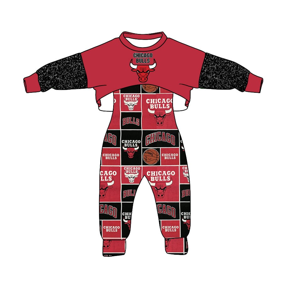 Baby Girl Team Cow Top Jumpsuit Two Pieces Set