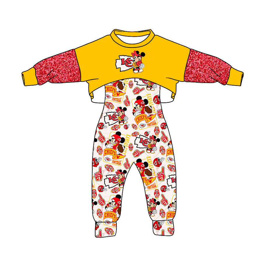 Baby Girl Team Jumpsuit Cartoon Set