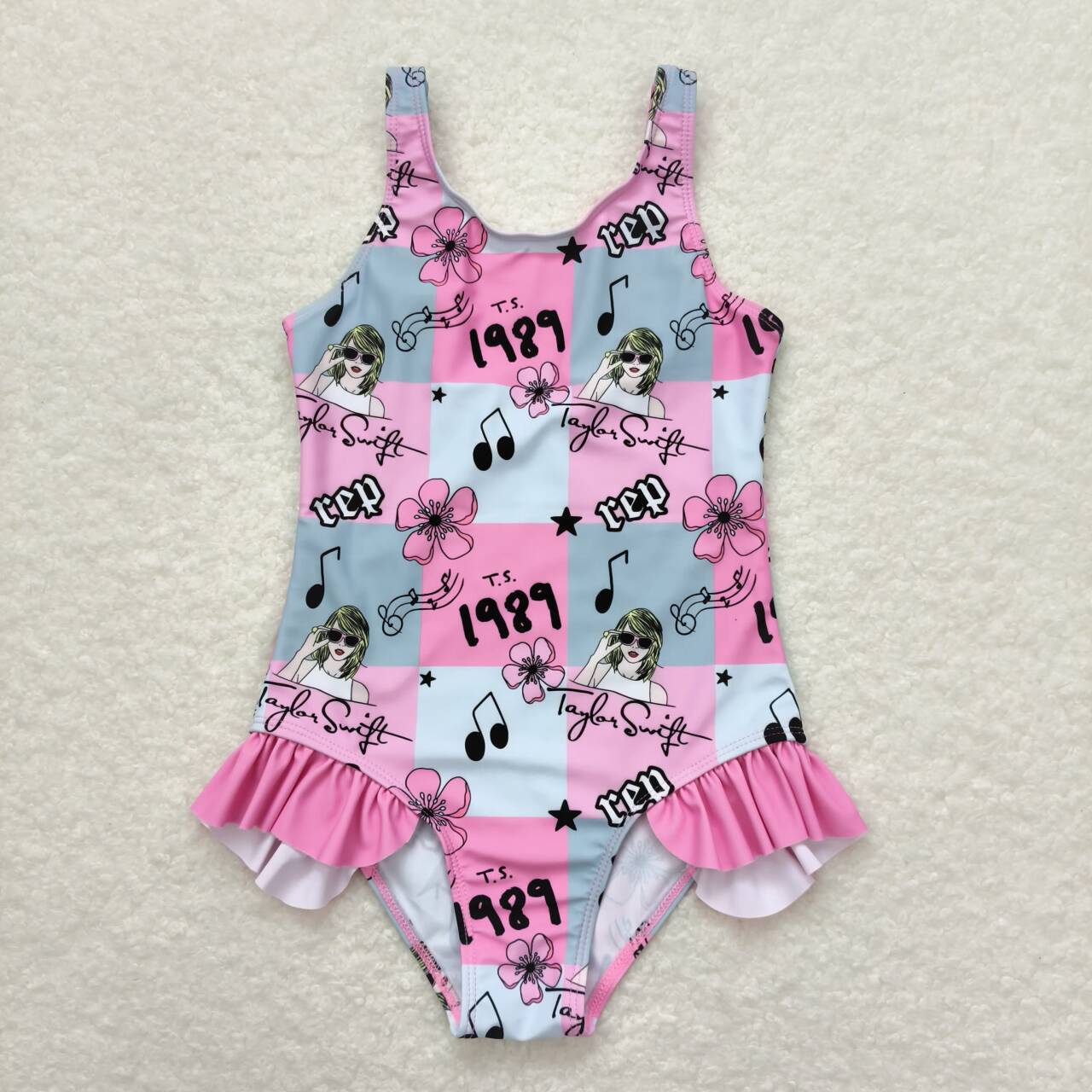 Baby Girl Sleeveless Singer One Piece Swimsuit