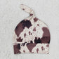 NB0023 Baby Kids Newborn Gown Western Brown Cow Print Romper