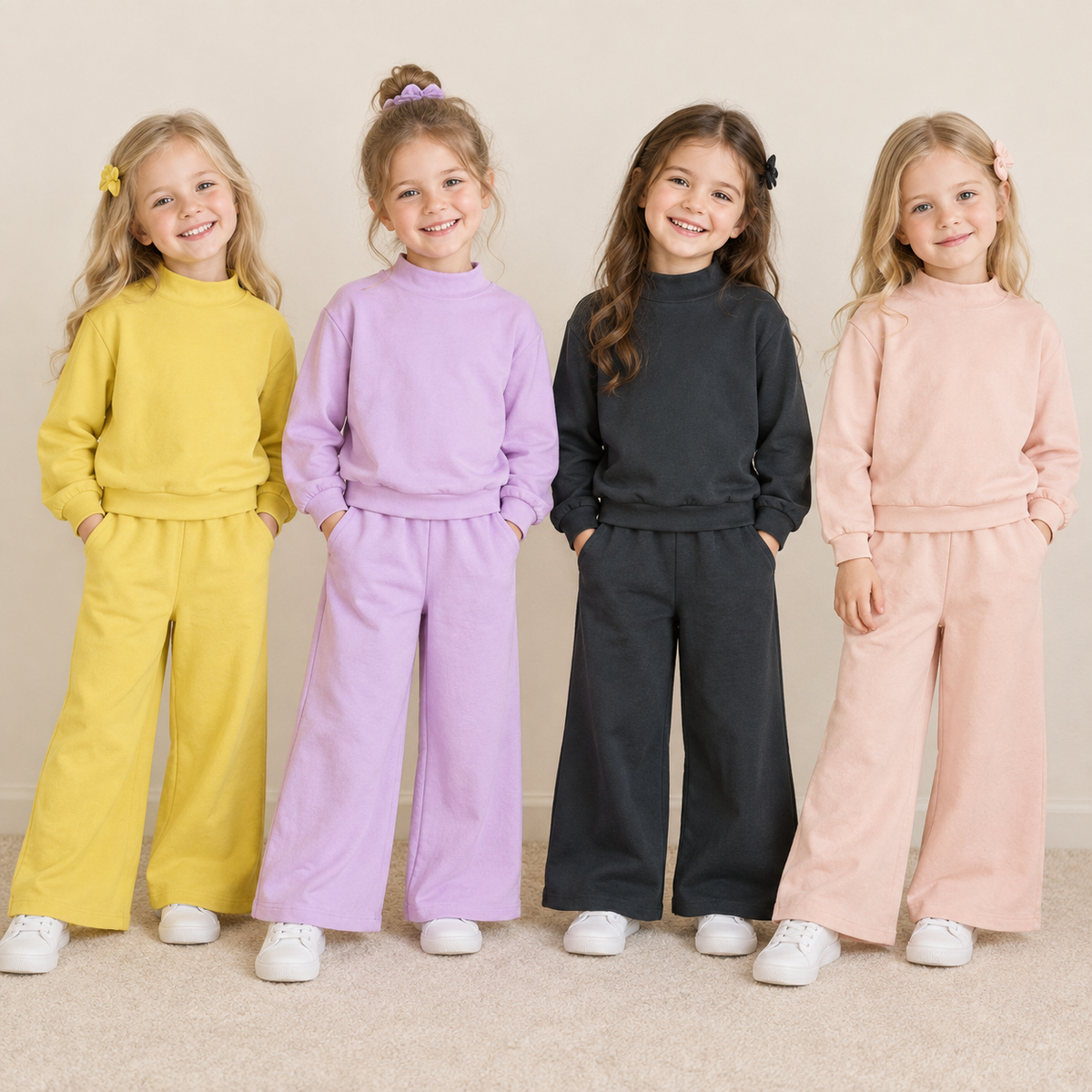 Sibling Baby Girl Kids Long Sleeves Shirts Pockets Pants Sets Cotton Clothes RTS
