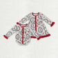 Baby Girl Long Sleeves Christmas Bows Sibling Buttons Romper Dress RTS