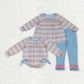 Baby Girl Toddler Long Sleeves Christmas Soldier Sibling Blue Romper Outfit Clothes RTS