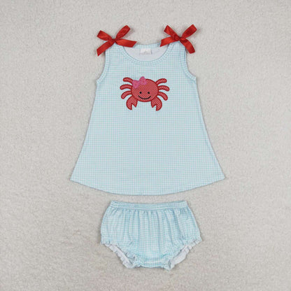 Baby Girl Toddler Crabs Sibling Summer Set Clothes RTS