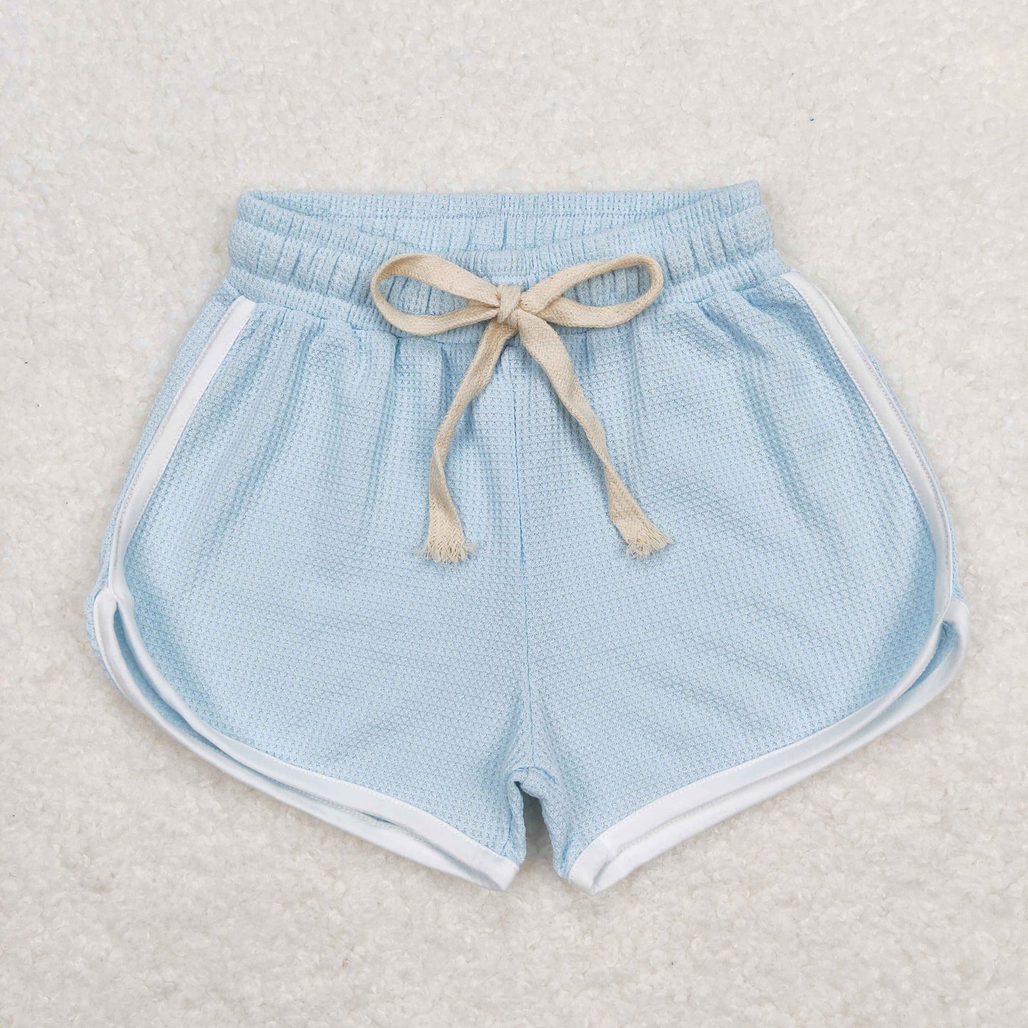 Baby Girl Summer Light Blue Cotton Shorts