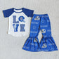 Bay Girl Short Sleeves Football Team Bell Pants Sibling Clothes Set