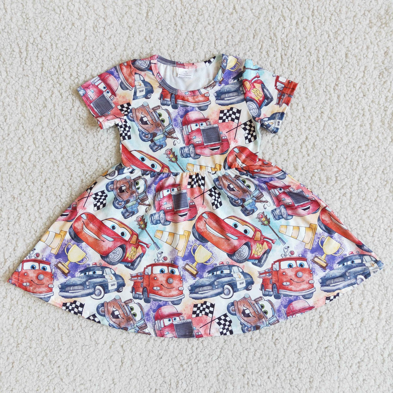 Promotion D3-2 Baby Girl Summer Car Twirl Dress