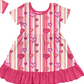 Baby Girl Valentine Hearts Stripes Sibling Romper Dress Clothes Set