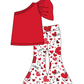 Baby Girl Toddler Short Sleeves Valentine Hearts Sibling Romper Dress Set Moq 5