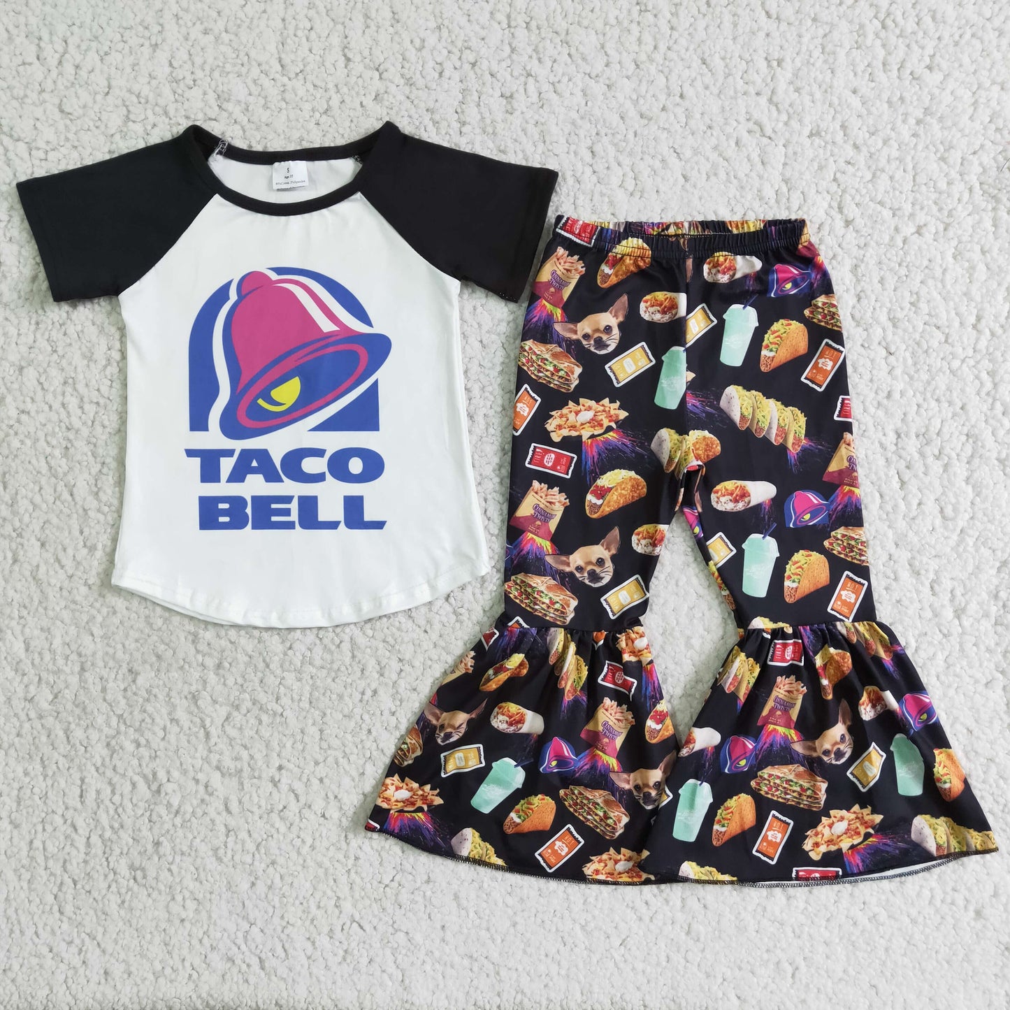 Promotion D5-18 Baby Girl Taco Bell Pants Outfit