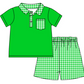 Baby Boy Girl Short Sleeves Green Summer Sibling Dress Romper Clothes Set ( Moq 5 Each style )