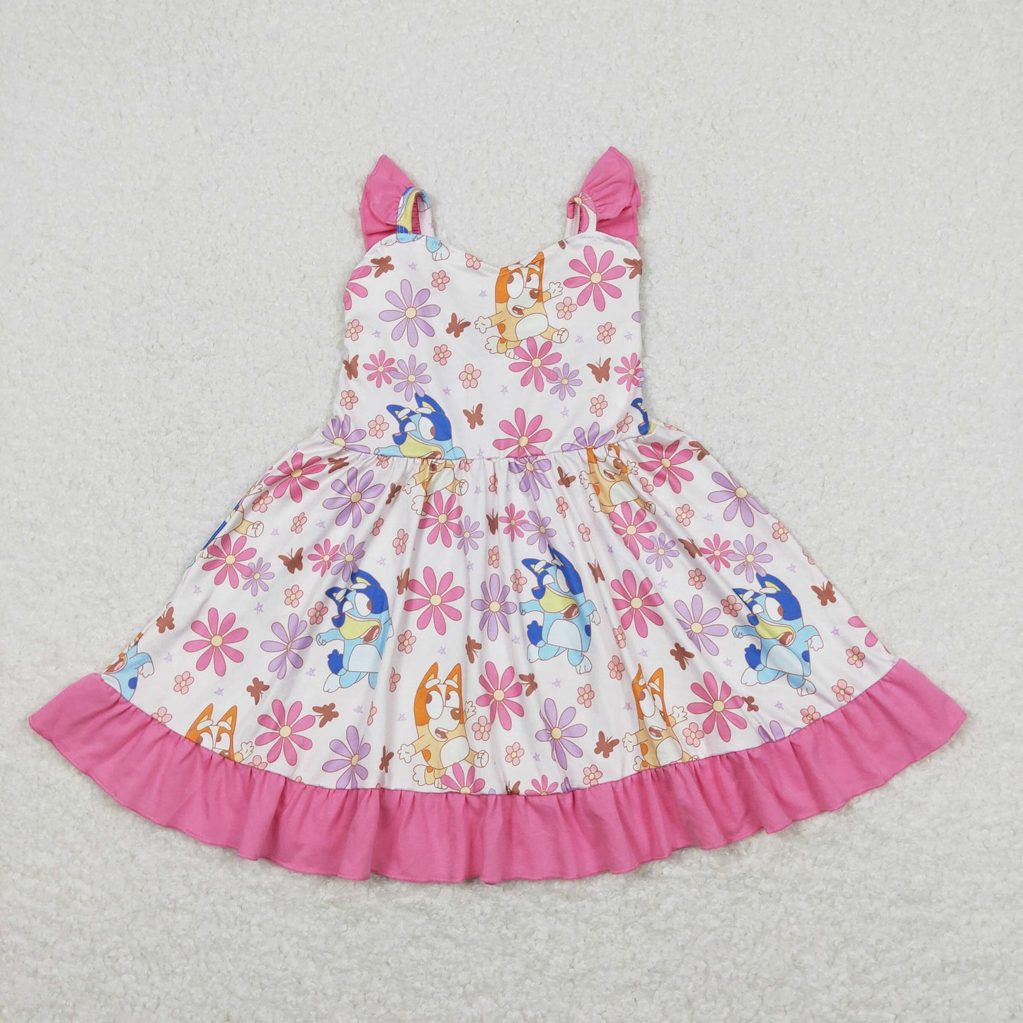 Baby Girl Dogs Floral Summer Twirl Dress