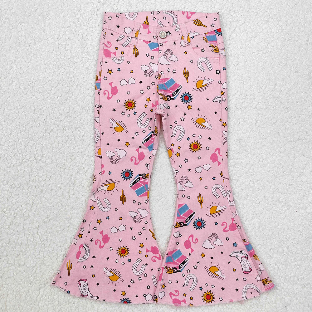 Baby Girl Pink Doll Denim Bell Pants Sibling Jeans