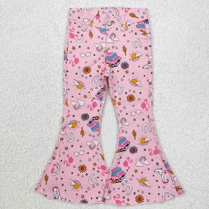 Baby Girl Pink Doll Denim Bell Pants Sibling Jeans