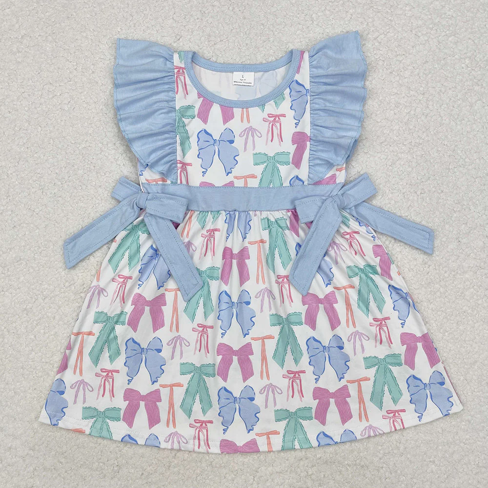 Baby Girl Short Sleeves Bows Sibling Romper Dress