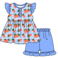 Baby Girl Strawberry Plaid Sibling Romper Dress Summer Clothes Set ( Moq 5 Each Design )