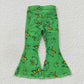 P0230 Christmas Baby Girl Green Face Denim Jeans Bell Pants