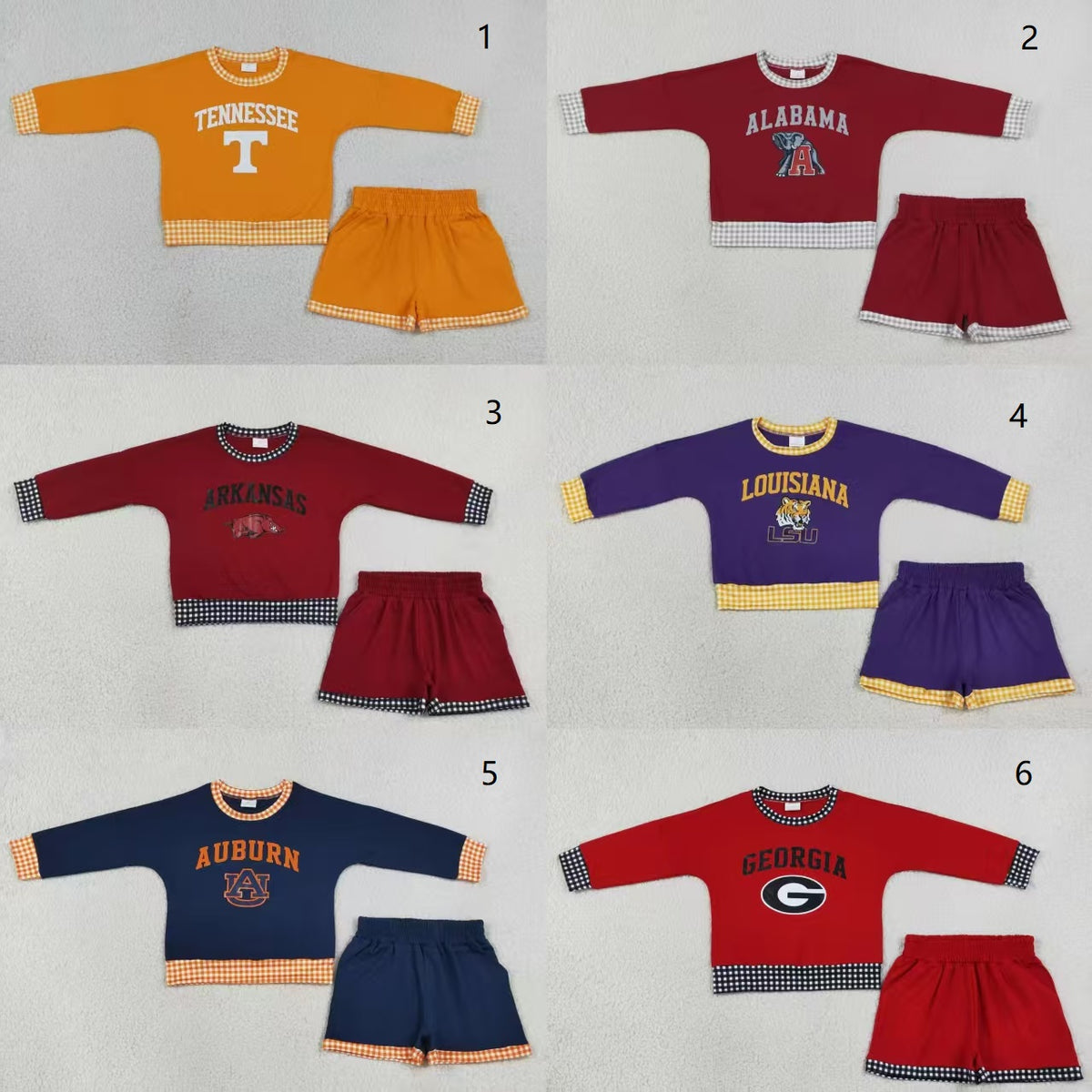 Sibling Baby Girls Kids Long Sleeves Shirts Shorts Cotton Sets Team Clothes RTS